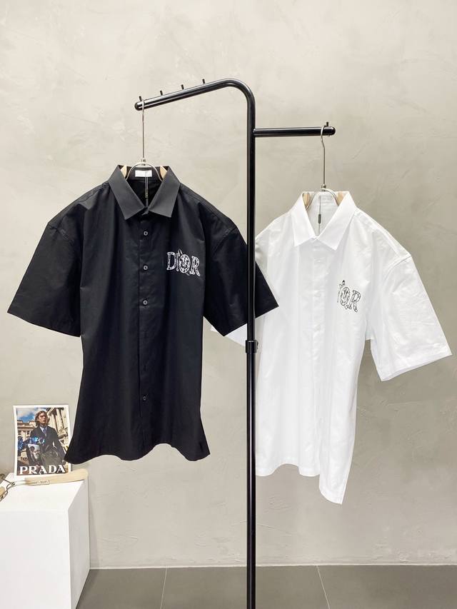 Dior exclusive new original men's casual short-sleeved shirt, high-end version,