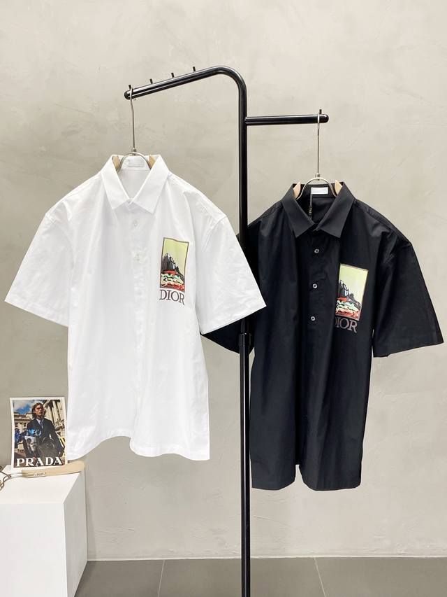 Dior exclusive new original men's casual short-sleeved shirt, high-end version,