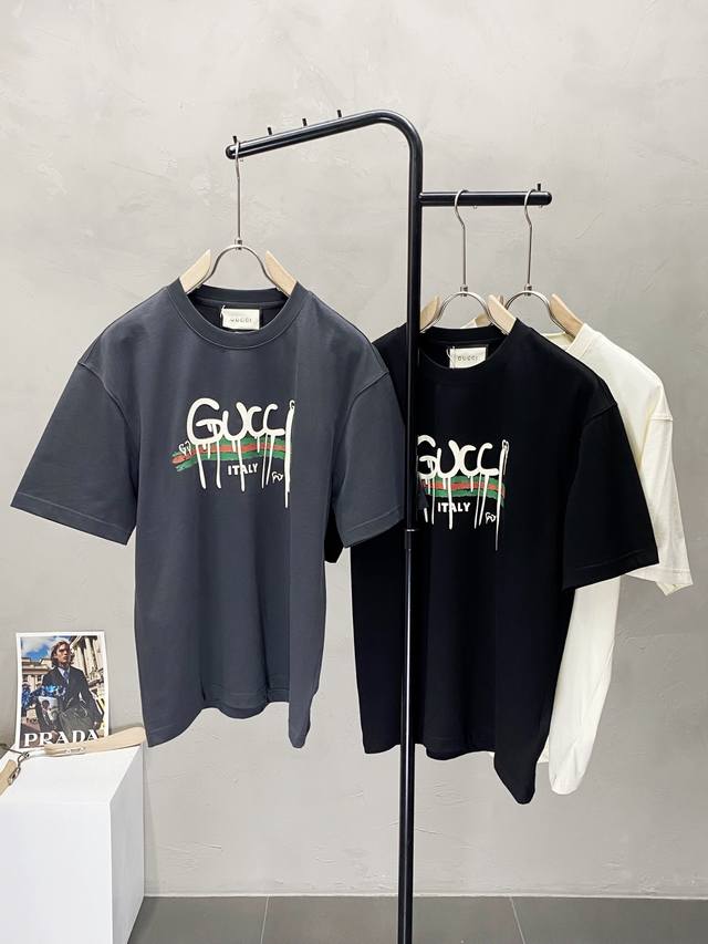 Gucci exclusive new original men's casual short-sleeved high-end high version fa