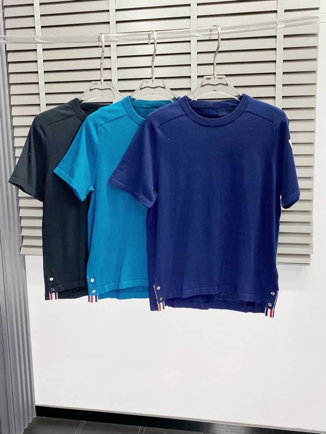 Thom Browne exclusive new original men's casual knitted short-sleeved high-end v