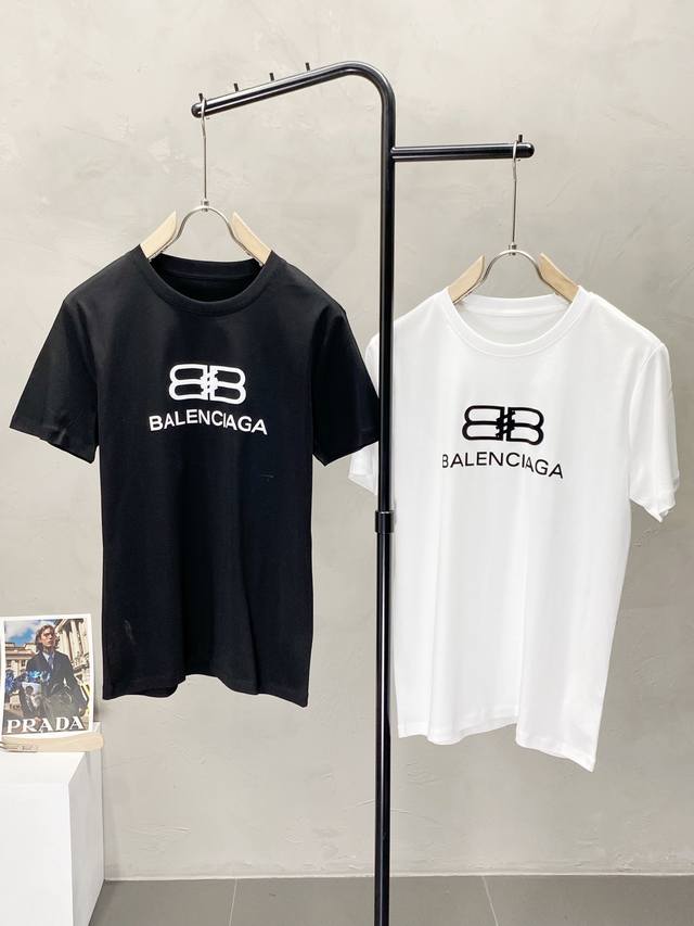 Balenciga exclusive new original men's casual short-sleeved high-end version fas