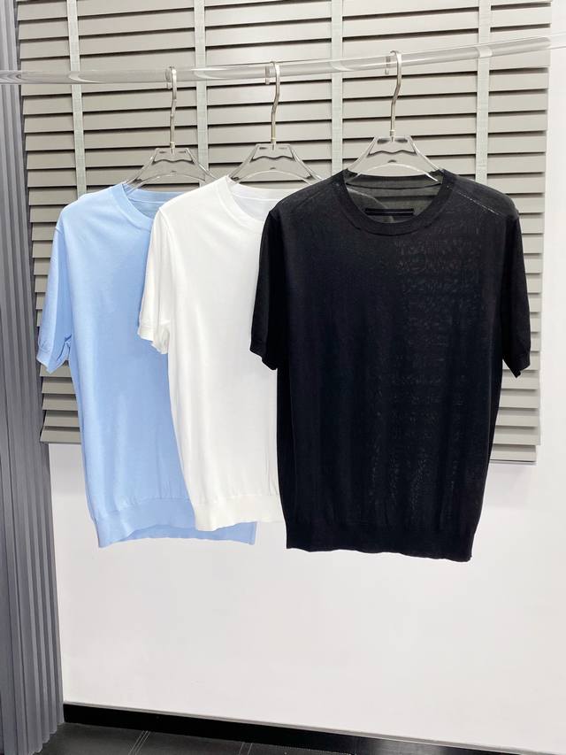 Zegna exclusive new original men's casual knitted short-sleeved high-end version