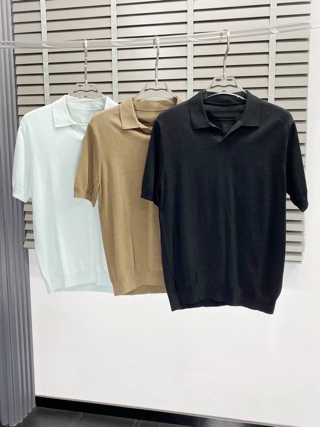 Zegna exclusive new original men's casual knitted short-sleeved high-end version