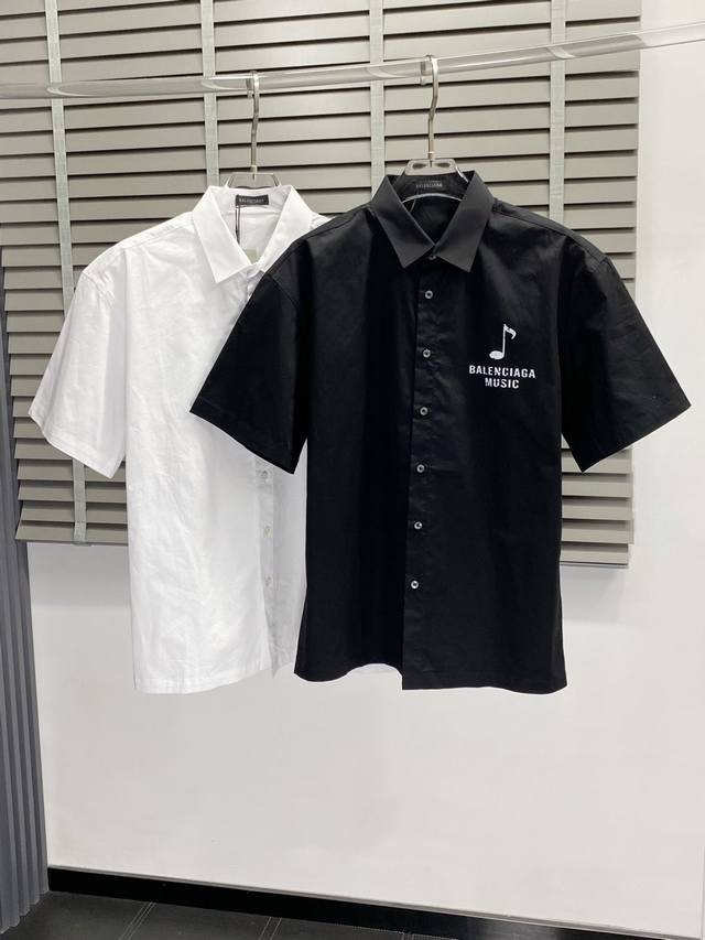 Balenciga exclusive new original men's casual short-sleeved shirt, high-end vers