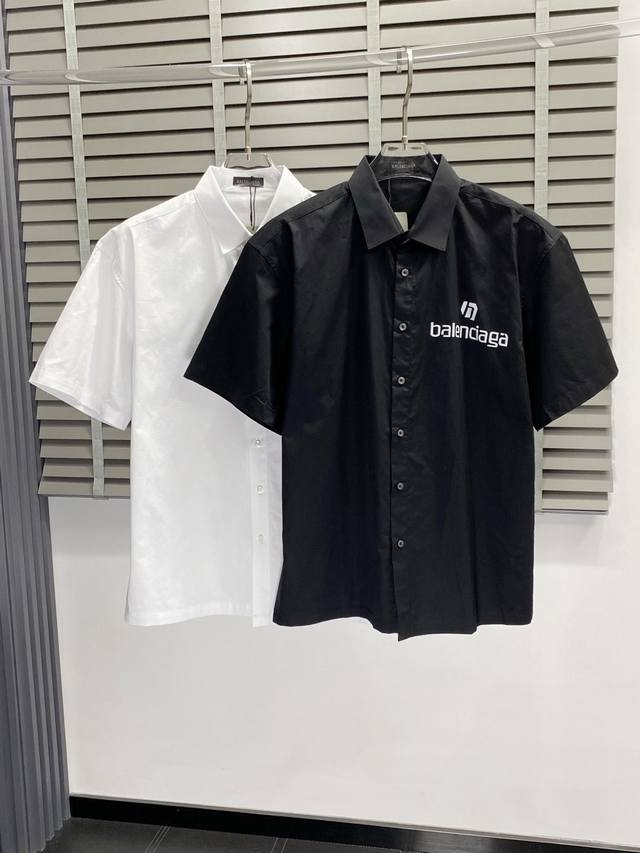 Balenciga exclusive new original men's casual short-sleeved shirt, high-end vers