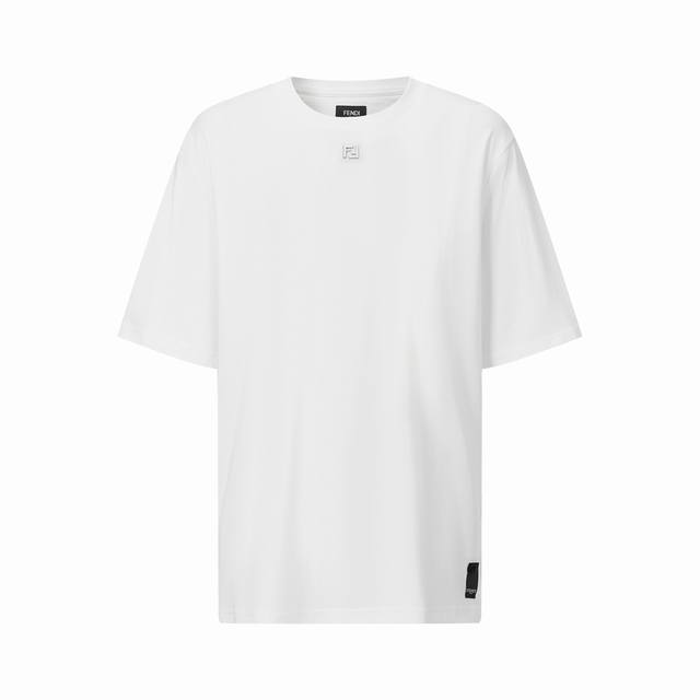 Fendi short-sleeved shirt with metal stamping. Fabric: 40s mercerized double-sid