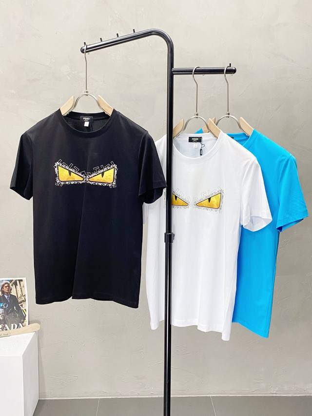 Fendi exclusive new original men's casual short-sleeved high-end high version fa