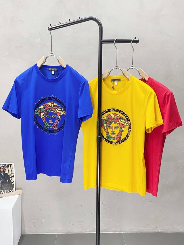 Versace exclusive new original men's casual short-sleeved high-end high version