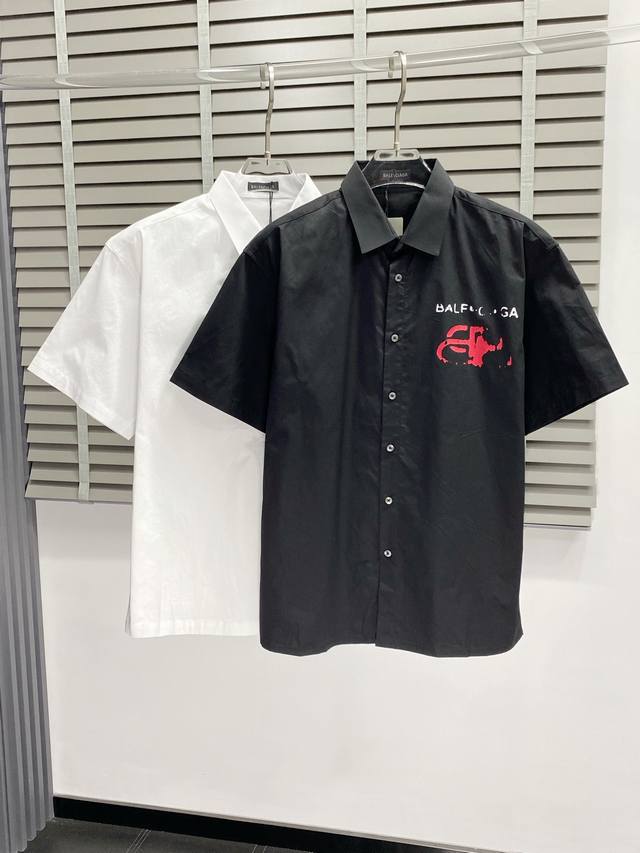 Balenciga exclusive new original men's casual short-sleeved shirt, high-end vers