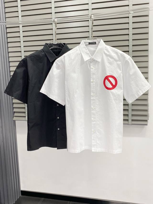 Balenciga exclusive new original men's casual short-sleeved shirt, high-end vers