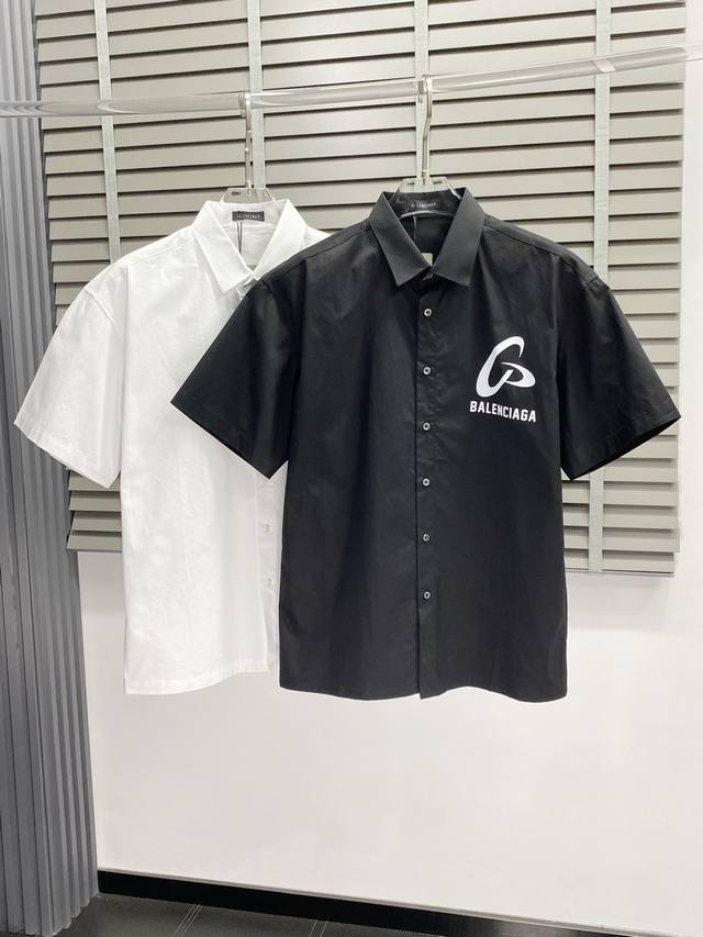 Balenciga exclusive new original men's casual short-sleeved shirt, high-end vers