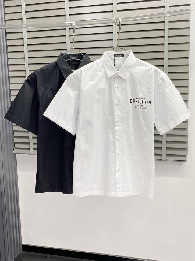 Balenciga exclusive new original men's casual short-sleeved shirt, high-end vers