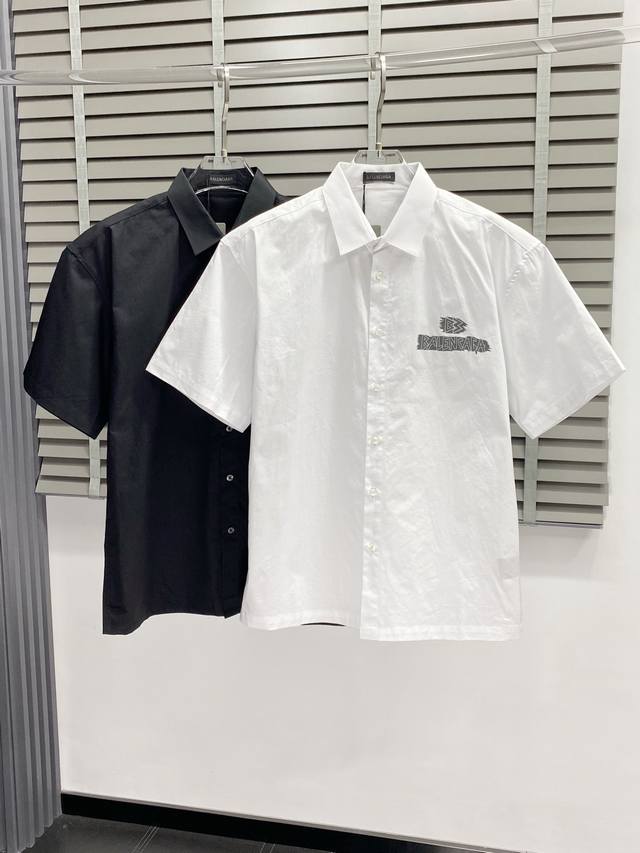 Balenciga exclusive new original men's casual short-sleeved shirt, high-end vers