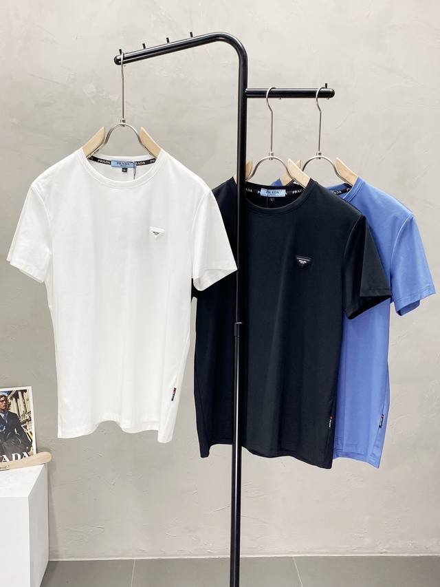 Prada exclusive new original men's casual short-sleeved high-end version fashion