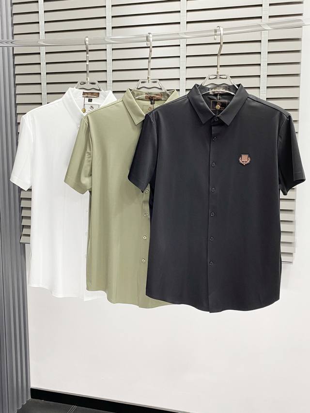 Lp-Loro Piano exclusive new original men's casual lapel short-sleeved shirt. Hig