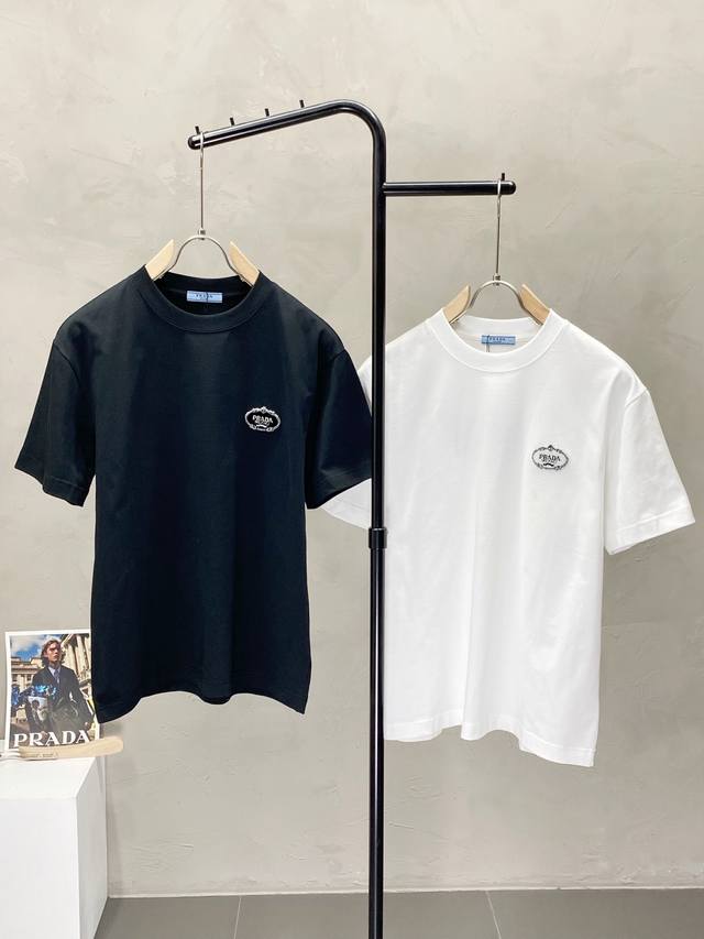 Prada exclusive new original men's casual spring and summer short-sleeved high-e