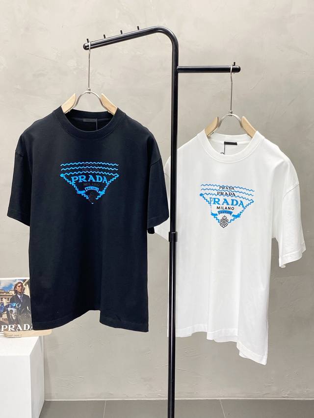 Prada exclusive new original men's casual spring and summer short-sleeved high-e