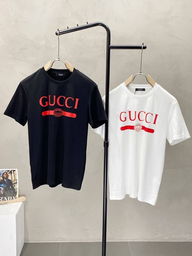 Gucci exclusive new original men's casual spring and summer short-sleeved high-e