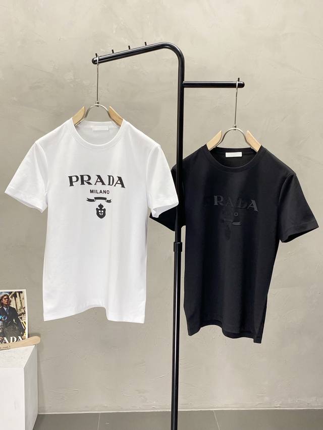 Prada exclusive new original men's casual spring and summer short-sleeved high-e