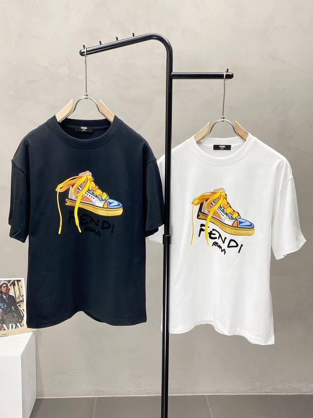 Fendi exclusive new original men's casual spring and summer short-sleeved high-e