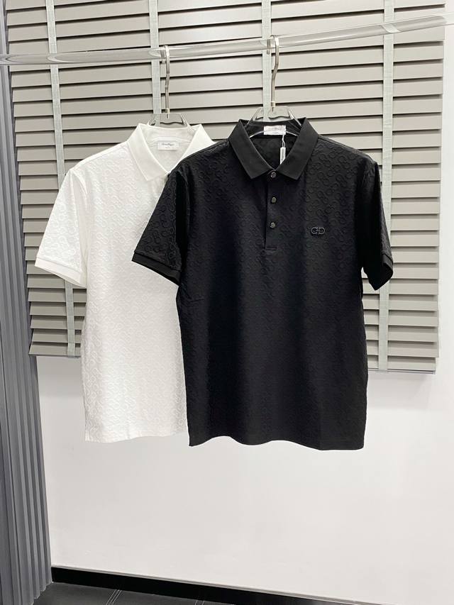 Ferragam exclusive new men's casual spring and summer lapel short-sleeved high-e