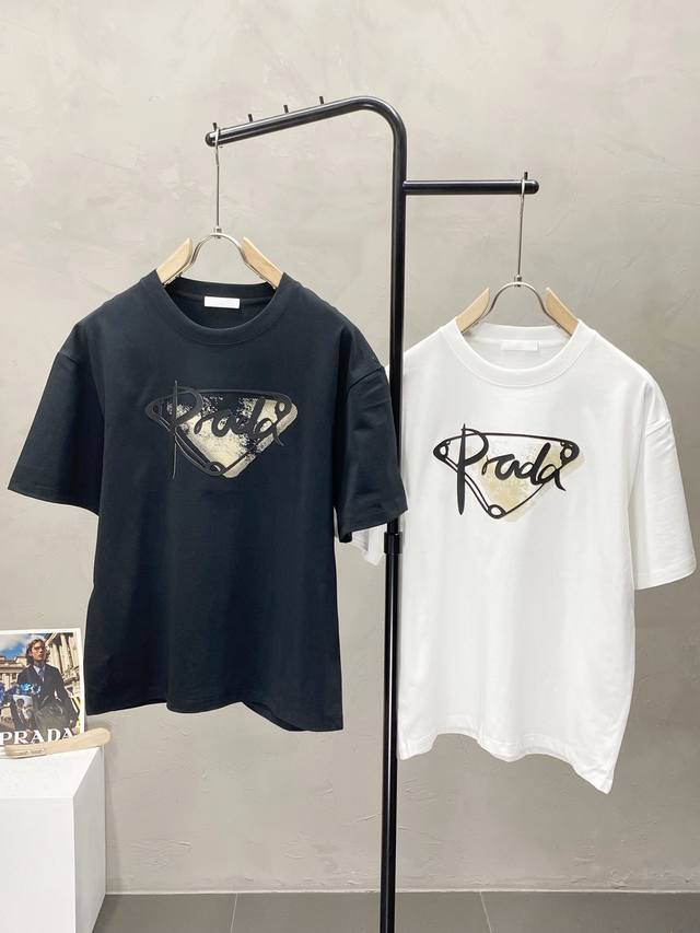 Prada exclusive new original men's casual spring and summer short-sleeved high-e