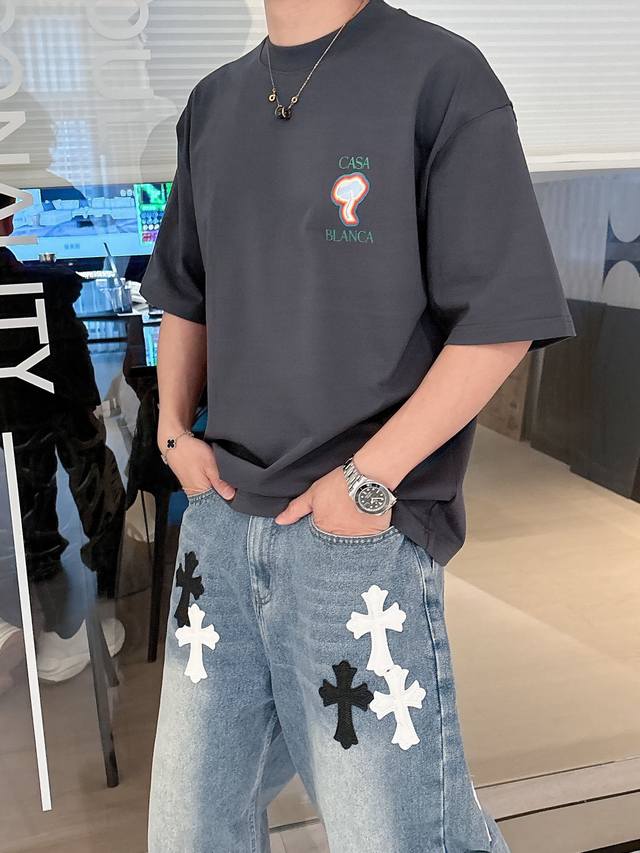 Casablanca's 2025 Spring/Summer new release! The latest short-sleeved, round-nec