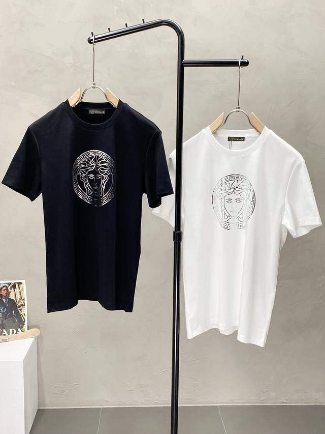 Versace exclusive new original men's casual spring and summer short-sleeved high