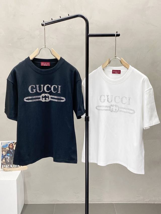 Gucci exclusive new original men's casual spring and summer short-sleeved high-e