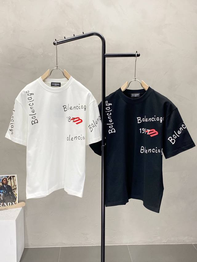 Balenciga exclusive new original men's casual spring and summer short-sleeved hi