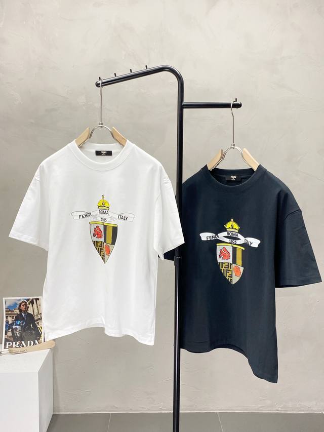 Fendi exclusive new original men's casual spring and summer short-sleeved high-e