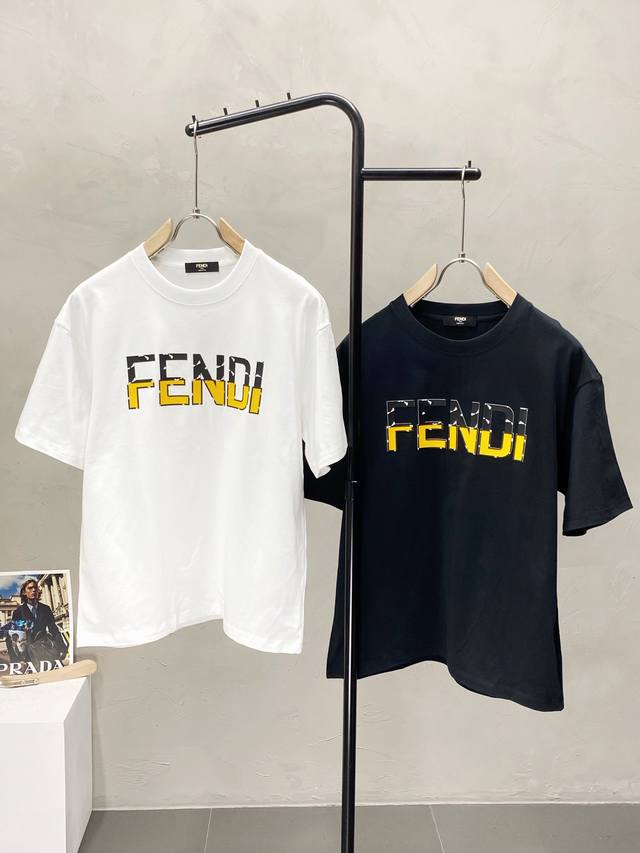 Fendi exclusive new original men's casual spring and summer short-sleeved high-e