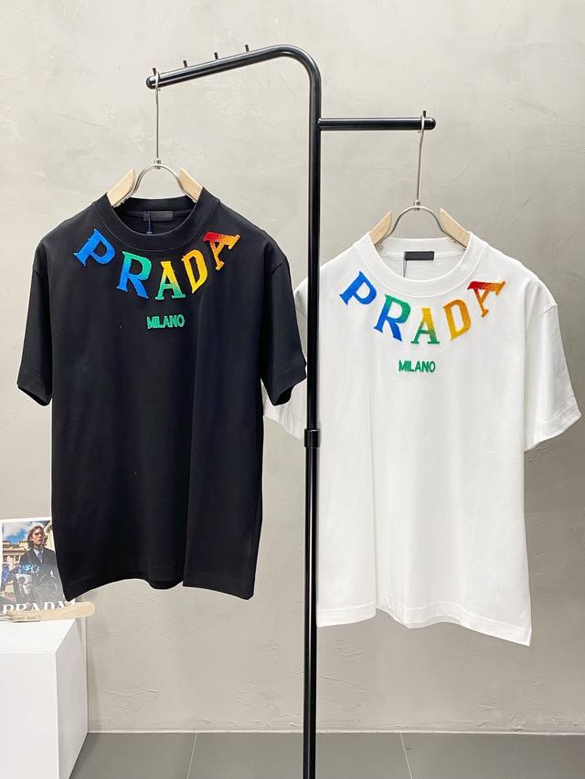 Prada exclusive spring and summer new original men's casual short-sleeved shirt,