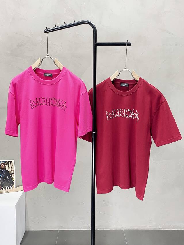 Balenciga exclusive new original men's casual short-sleeved high-end high versio