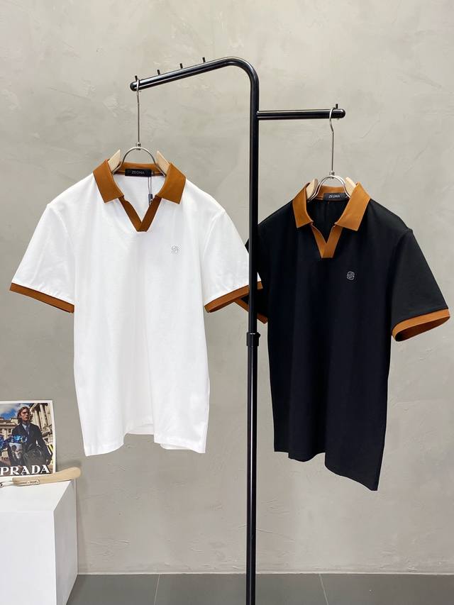 Zegna exclusive new original men's casual short-sleeved high-end high version fa