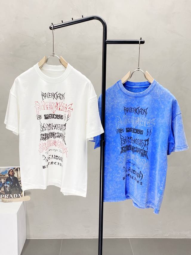 Balenciga exclusive new original men's casual short-sleeved high-end version fas