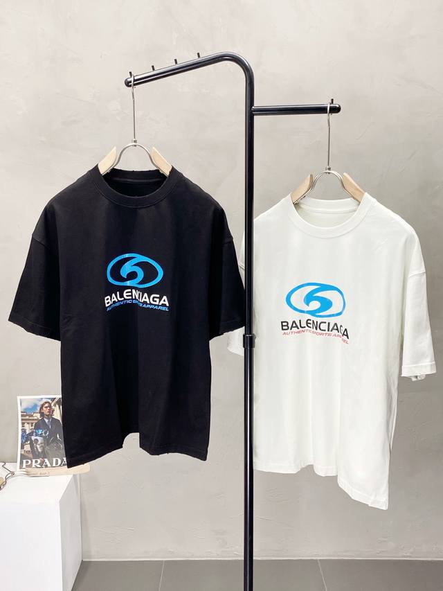 Balenciga exclusive new original men's casual short-sleeved high-end version fas