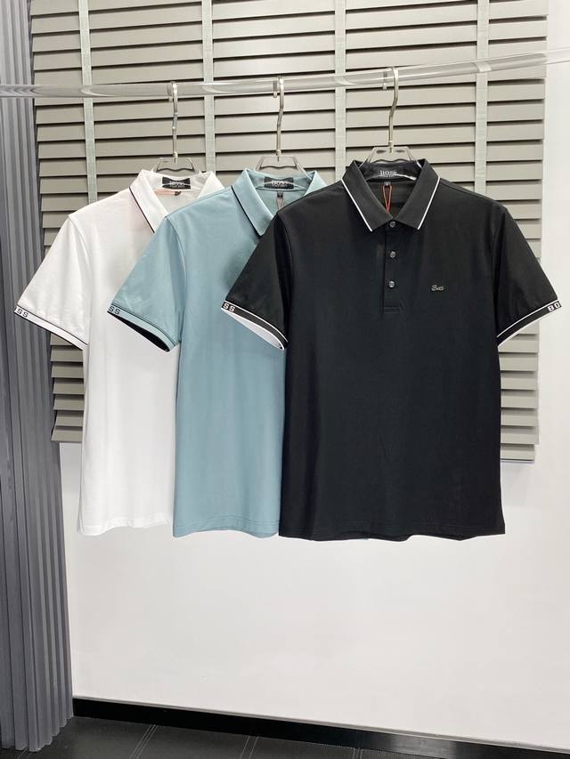 Boss exclusive new original men's casual lapel short-sleeved high-end version fa