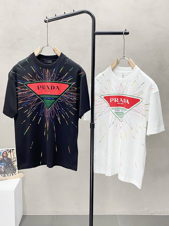 Prada exclusive new original men's casual short-sleeved high-end high version fa