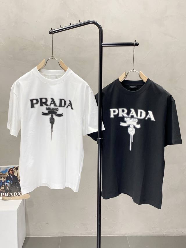 Prada exclusive exclusive supply of new original single men's casual short-sleev