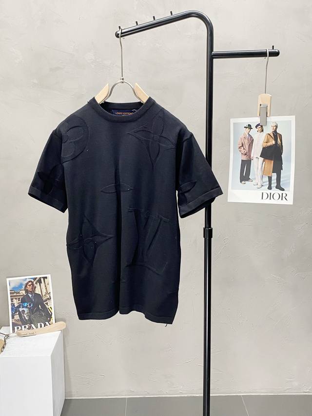 Louis Vuitton exclusive new men's casual spring and autumn knitted short-sleeved