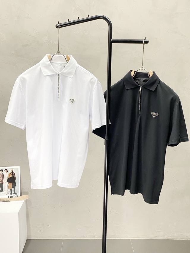 Prada exclusive exclusive supply of new original single men's casual short-sleev