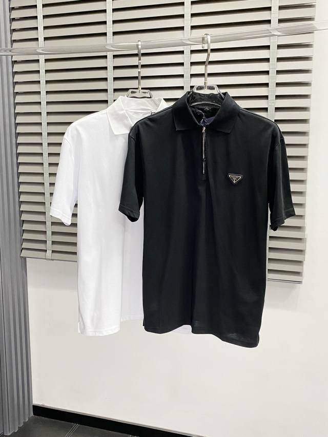 Prada exclusive new original men's casual short-sleeved high-end version fashion