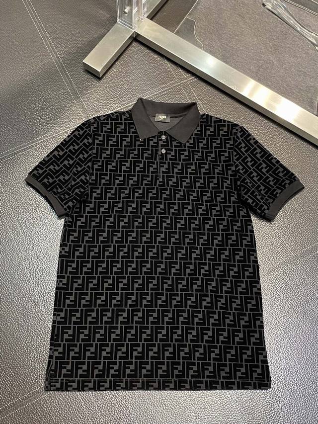 Fendi exclusive new original men's casual Polo short-sleeved high-end version fa