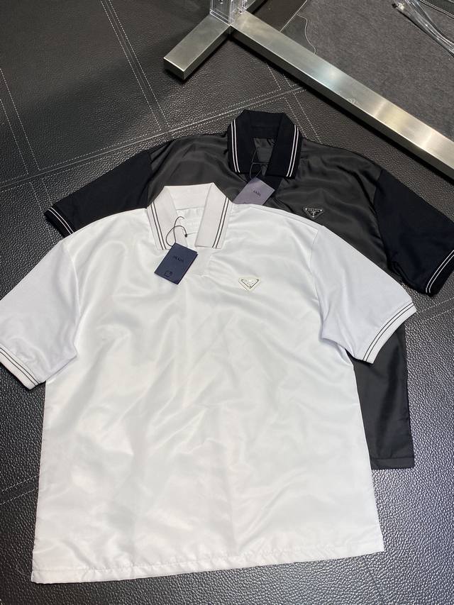 Prada exclusive exclusive supply of new original men's casual Polo short-sleeved