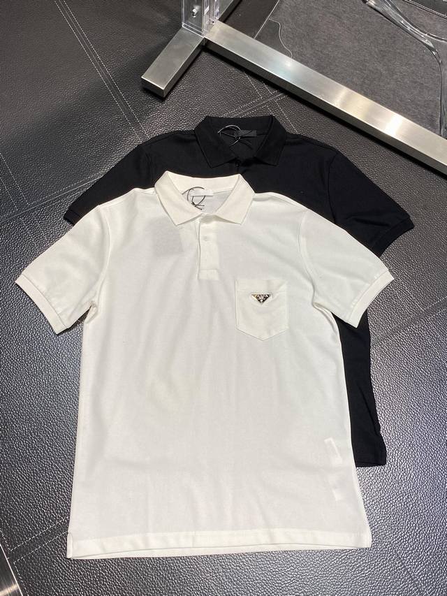 Prada exclusive exclusive supply of new original men's casual Polo short-sleeved