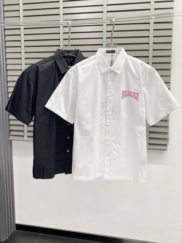 Balenciga exclusive new original men's casual short-sleeved shirt, high-end vers