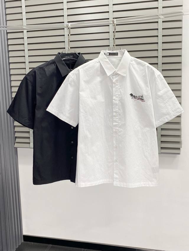 Balenciga exclusive new original men's casual short-sleeved shirt, high-end vers