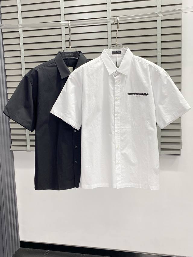 Balenciga exclusive new original men's casual short-sleeved shirt, high-end vers