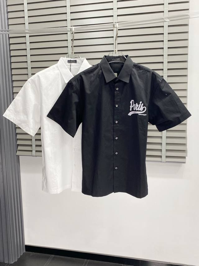 Balenciga exclusive new original men's casual short-sleeved shirt, high-end vers